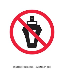 Forbidden perfume vector icon. Warning, caution, attention, restriction, label, ban, danger. No scent flat sign design pictogram symbol. No perfume icon