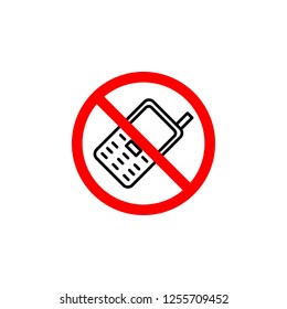 Forbidden phone icon can be used for web, logo, mobile app, UI, UX