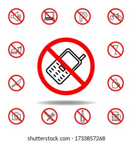 Forbidden phone icon. set can be used for web, logo, mobile app, UI, UX