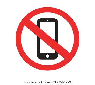 forbidden phone icon vector illustration, no phone