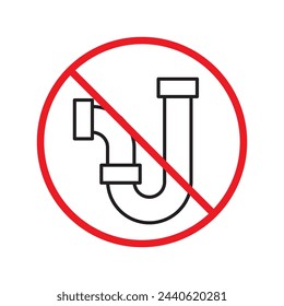 Forbidden pipe vector icon. Do not use pipeline flat sign design. Warning, caution, attention, restriction, danger flat sign design. No tube symbol pictogram