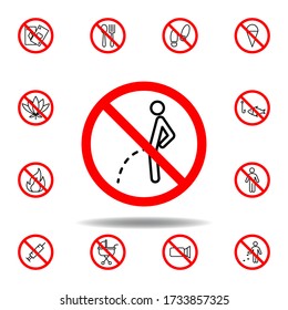 Forbidden pissing icon. set can be used for web, logo, mobile app, UI, UX
