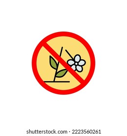 Forbidden plucking flower icon can be used for web, logo, mobile app, UI, UX