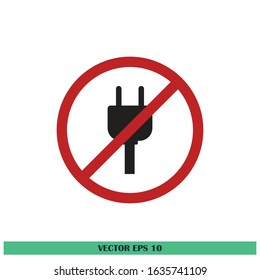 forbidden plug power electricity icon symbol design element vector eps10