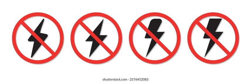 Forbidden power icon. Energy, electricity, power icon. Power energy icon.