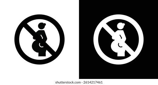 Forbidden pregnant icon outline collection for web design