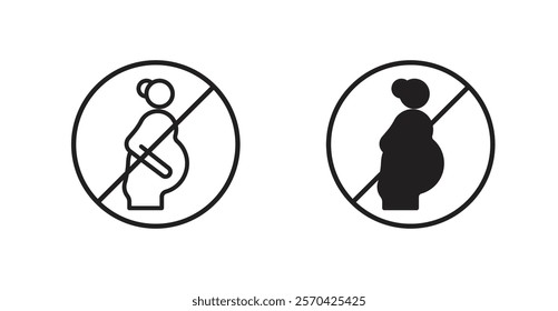 Forbidden pregnant vector web icons set