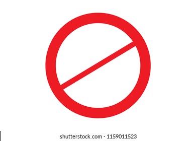 Forbidden prohibited circle with crossed red line in the middle sign symbol simple image on white transparent background. Vector illustration. 