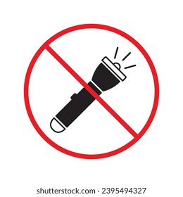Verbotene Warnhinweis- und Warnhinweiseinschränkung Warnhinweis Vorsichtsgefahr. Kein Leuchtpult-Vektorsymbol. Lichtsignaldesign. Leuchtendes flaches Piktogramm-Symbol UX UI