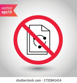 Prohibido Advertencia, precaución, atención, restricción. Compartir pictograma. Icono de compartición vectorial. Compartir diseño de signo plano. 