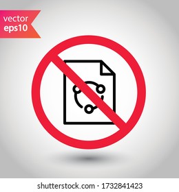 Forbidden Prohibited Warning, caution, attention, restriction. Share symbol pictogram. Share vector icon. Share flat sign design. 
