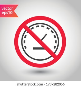 Forbidden Prohibited Warning, caution, attention, restriction label danger. Vector meter flat icon. Gauge vector icon. Do not use Speedometer measurement sign. Gauge symbol pictogram 