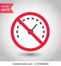 Forbidden Prohibited Warning, caution, attention, restriction label danger. Vector meter flat icon. Gauge vector icon. Do not use Speedometer measurement sign. Gauge symbol pictogram 