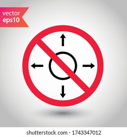 Forbidden Prohibited Warning, caution, attention, restriction label danger. Resize vector icon. Scale flat sign design. Expand tool symbol. Maximize pictogram icon. Anchor point icon. No scaling icon