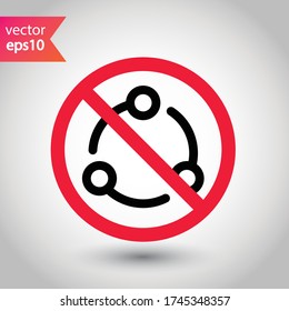 Forbidden Prohibited Warning, caution, attention, restriction. Share symbol pictogram. Share vector icon. Share flat sign design. 