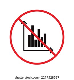 Forbidden prohibited warning, caution, attention, restriction label danger ban. Do not use Chart vector icon. Graph flat sign design. No Infographic chart symbol pictogram