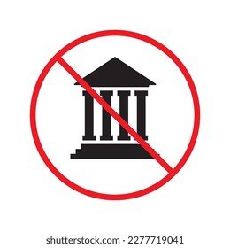 Forbidden Prohibited Warning, caution, attention, restriction label danger, ban stop. Do not pray vector icon. No Church icon. Temple flat sign design. Church symbol pictogram. Church icon