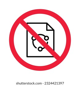 Forbidden Prohibited Warning, caution, attention, restriction. Share symbol pictogram. Share vector icon. Share flat sign design. 