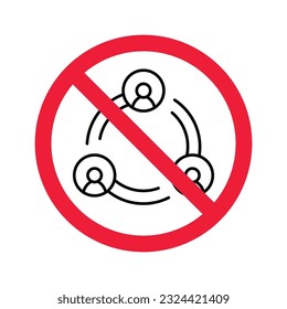 Forbidden Prohibited Warning, caution, attention, restriction. Share symbol pictogram. Share vector icon. Share flat sign design. 