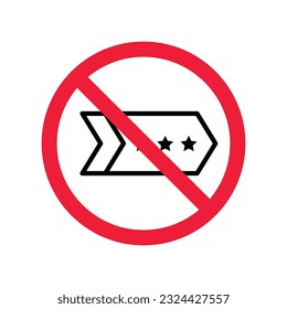 Prohibido Advertencia, precaución, atención, peligro de restricción. No hay icono del vector Medal. No utilice el diseño de la señal plana de Medal. Pictograma de símbolo de medalla. Icono sin rangos