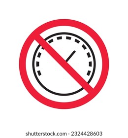 Forbidden Prohibited Warning, caution, attention, restriction label danger. Vector meter flat icon. Gauge vector icon. Do not use Speedometer measurement sign. Gauge symbol pictogram 