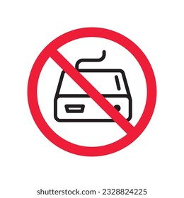 Prohibido Advertencia, precaución, atención, restricción. Icono vector del disco duro. Icono de disco duro externo. Signo plano de unidad de disco duro. Icono de banco de energía portátil