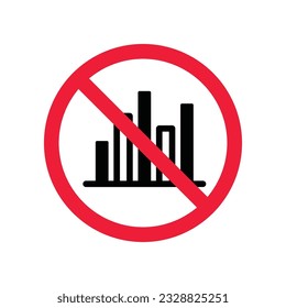 Prohibido Advertencia, precaución, atención, peligro de restricción. No utilice el icono vector de gráfico. Diseño de señas planas de grafo. No hay pictograma de símbolo de gráfico Infográfico
