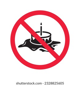 Forbidden Prohibited Warning, caution, attention, restriction label danger. No Cake vector icon. Tasty cake flat sign design. Tart symbol pictogram