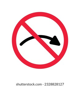 Forbidden Prohibited Warning, caution, attention, restriction label danger ban. Arrow icon. Arrow vector flat sign design. Arrow symbol pictogram