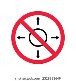 Forbidden Prohibited Warning, caution, attention, restriction label danger. Resize vector icon. Scale flat sign design. Expand tool symbol. Maximize pictogram icon. Anchor point icon. No scaling icon