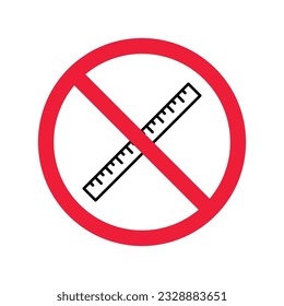 Prohibido Advertencia, precaución, atención, peligro de restricción. Icono de vector de regla. Diseño de señas planas gobernantes. Símbolo de pictograma de regla