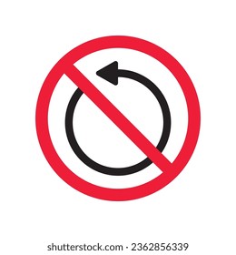 Forbidden Prohibited Warning, caution, attention, restriction label danger.  Rotate vector icon. Refresh flat sign design. Update symbol pictogram. Rotate icon