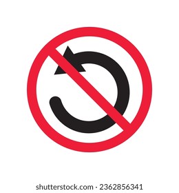 Forbidden Prohibited Warning, caution, attention, restriction label danger.  Rotate vector icon. Refresh flat sign design. Update symbol pictogram. Rotate icon