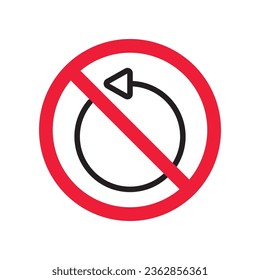 Forbidden Prohibited Warning, caution, attention, restriction label danger.  Rotate vector icon. Refresh flat sign design. Update symbol pictogram. Rotate icon