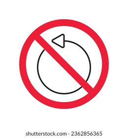 Forbidden Prohibited Warning, caution, attention, restriction label danger.  Rotate vector icon. Refresh flat sign design. Update symbol pictogram. Rotate icon