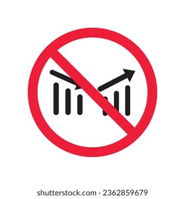 Forbidden prohibited warning, caution, attention, restriction label danger ban. Do not use Chart vector icon. Graph flat sign design. No Infographic chart symbol pictogram