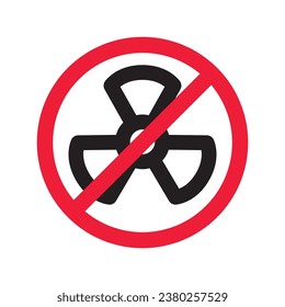 Forbidden Prohibited Warning, caution, attention, restriction label danger. No nuclear plant vector icon. Do not use nuclear energy sign design. No radiation symbol flat pictogram. No bio hazard icon