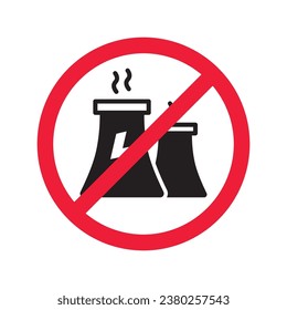 Forbidden Prohibited Warning, caution, attention, restriction label danger. No nuclear plant vector icon. Do not use nuclear energy sign design. No radiation symbol flat pictogram. No bio hazard icon