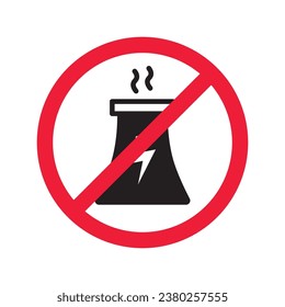 Forbidden Prohibited Warning, caution, attention, restriction label danger. No nuclear plant vector icon. Do not use nuclear energy sign design. No radiation symbol flat pictogram. No bio hazard icon