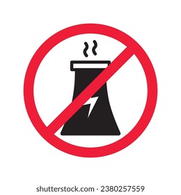 Forbidden Prohibited Warning, caution, attention, restriction label danger. No nuclear plant vector icon. Do not use nuclear energy sign design. No radiation symbol flat pictogram. No bio hazard icon