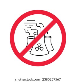 Forbidden Prohibited Warning, caution, attention, restriction label danger. No nuclear plant vector icon. Do not use nuclear energy sign design. No radiation symbol flat pictogram. No bio hazard icon