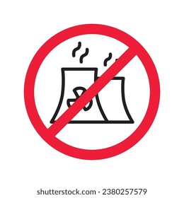 Forbidden Prohibited Warning, caution, attention, restriction label danger. No nuclear plant vector icon. Do not use nuclear energy sign design. No radiation symbol flat pictogram. No bio hazard icon