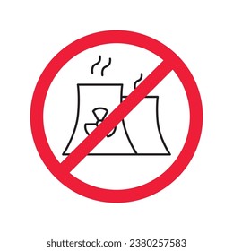 Forbidden Prohibited Warning, caution, attention, restriction label danger. No nuclear plant vector icon. Do not use nuclear energy sign design. No radiation symbol flat pictogram. No bio hazard icon