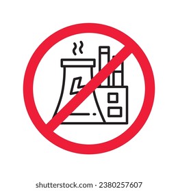 Forbidden Prohibited Warning, caution, attention, restriction label danger. No nuclear plant vector icon. Do not use nuclear energy sign design. No radiation symbol flat pictogram. No bio hazard icon