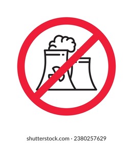 Forbidden Prohibited Warning, caution, attention, restriction label danger. No nuclear plant vector icon. Do not use nuclear energy sign design. No radiation symbol flat pictogram. No bio hazard icon
