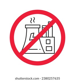 Forbidden Prohibited Warning, caution, attention, restriction label danger. No nuclear plant vector icon. Do not use nuclear energy sign design. No radiation symbol flat pictogram. No bio hazard icon