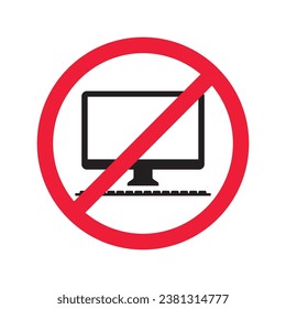 Verbotene Warnung, Vorsicht, Aufmerksamkeit, Restriktionskennzeichnung Gefahr. Kein Computer-Vektorsymbol. Verwenden Sie kein PC-Zeichendesign. Kein Flachbildbild-Symbol auf dem Bildschirm. Kein Computer