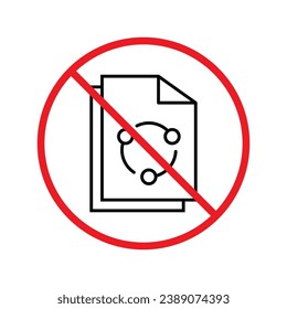 Forbidden Prohibited Warning, caution, attention, restriction. Share symbol pictogram. Share vector icon. Share flat sign design. UX UI