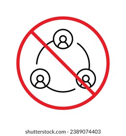 Forbidden Prohibited Warning, caution, attention, restriction. Share symbol pictogram. Share vector icon. Share flat sign design. UX UI
