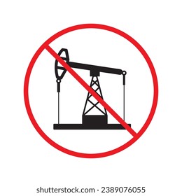 Prohibido Advertencia, precaución, atención, peligro de restricción. Icono vectorial de la mecedora de aceite. No utilice el diseño de la señal plana de la bomba de aceite. Símbolo de silla de balanceo de petróleo pictograma UX UI